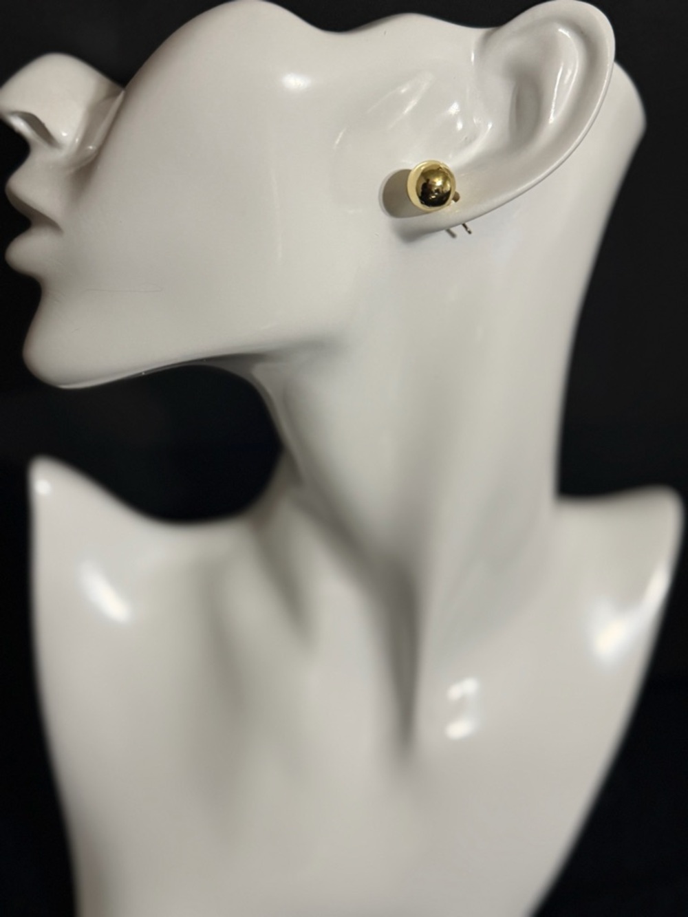 14k gold finish Classic Gold Ball Stud Earrings - Women Jewelry will not tarnish